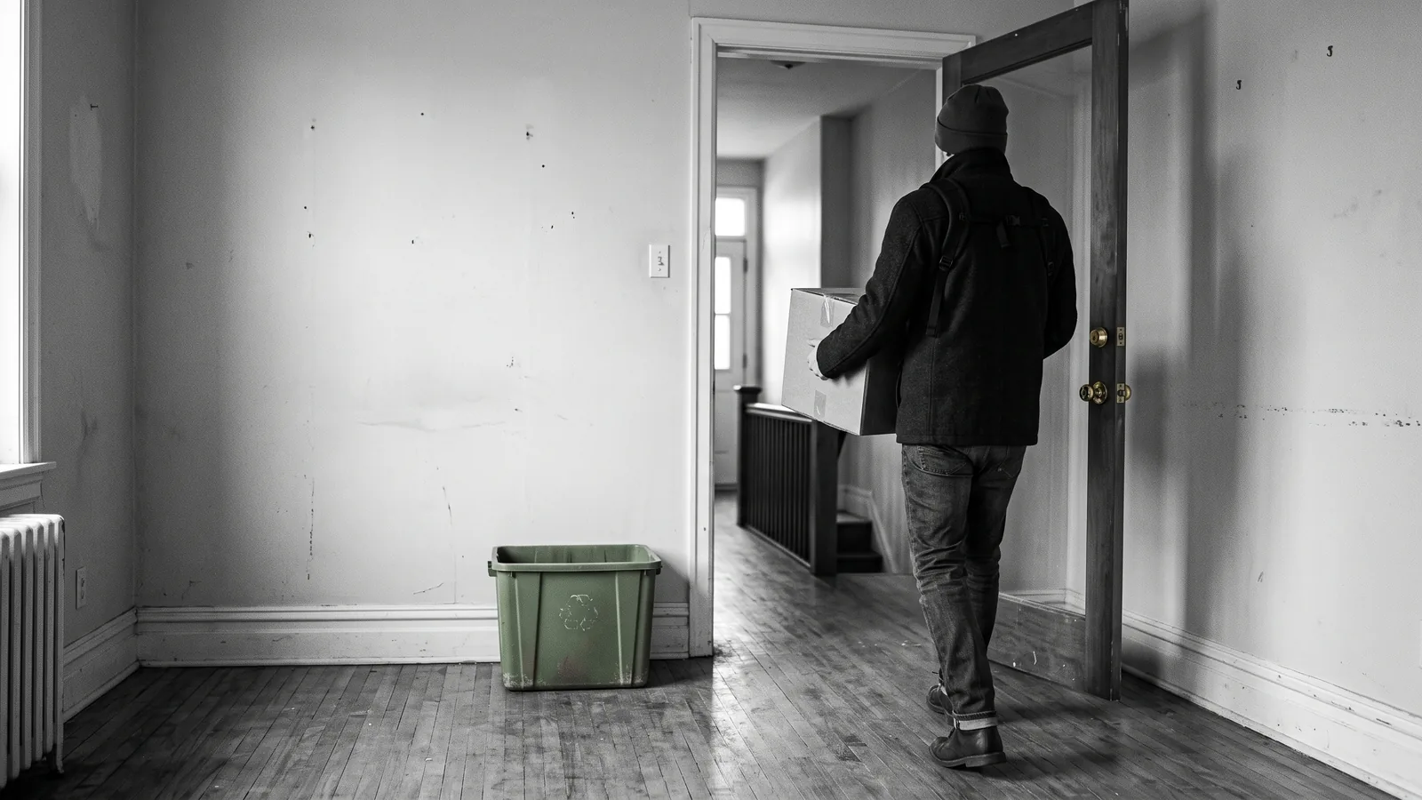 Locataire quittant un logement vidé après une décision de dommages punitifs