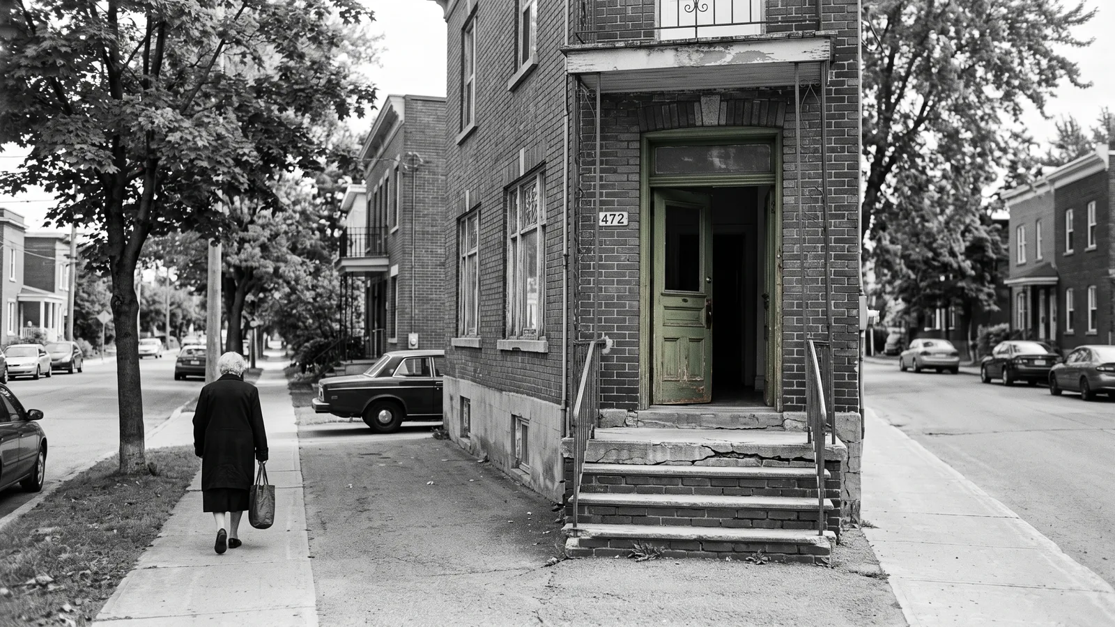 Immeuble en brique d'une rue résidentielle de Sherbrooke illustrant une éviction déguisée rue Malouin