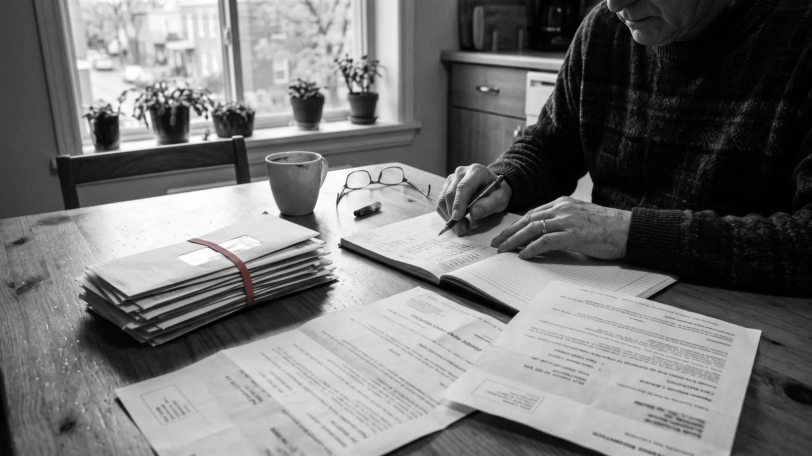 Registre de loyers avec des cases impayées sur un bureau — non-paiement de loyer et recours au TAL au Québec