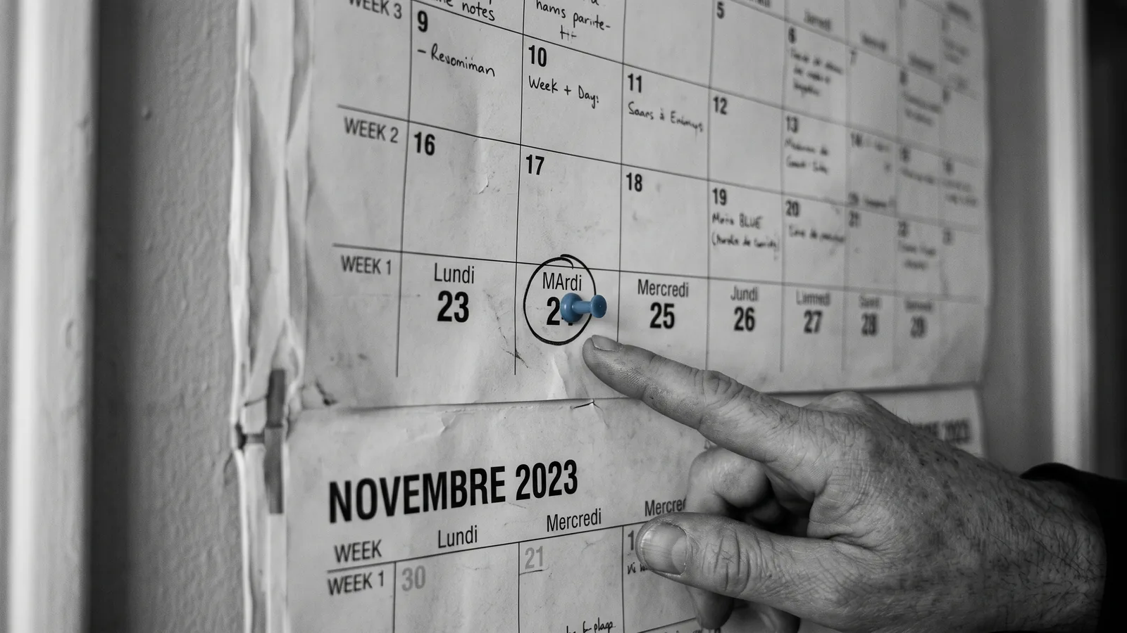 Calendrier marquant l'échéance d'une reprise de logement pendant le bail
